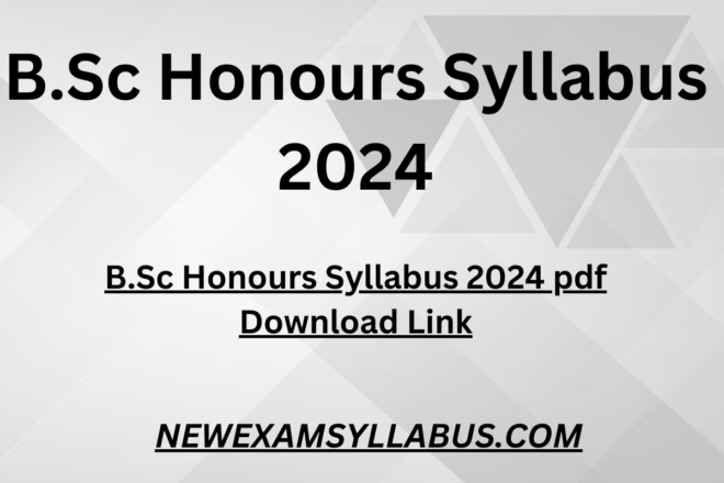 B.Sc Honours Syllabus 2024